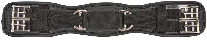 Kantrie_Classic_Kurzgurt_Basic_schwarz_50cm_9206939_4057962110892 Schwarzer Kurzgurt mit Metallbeschlägen und verstellbaren Riemen für den Pferdesport.